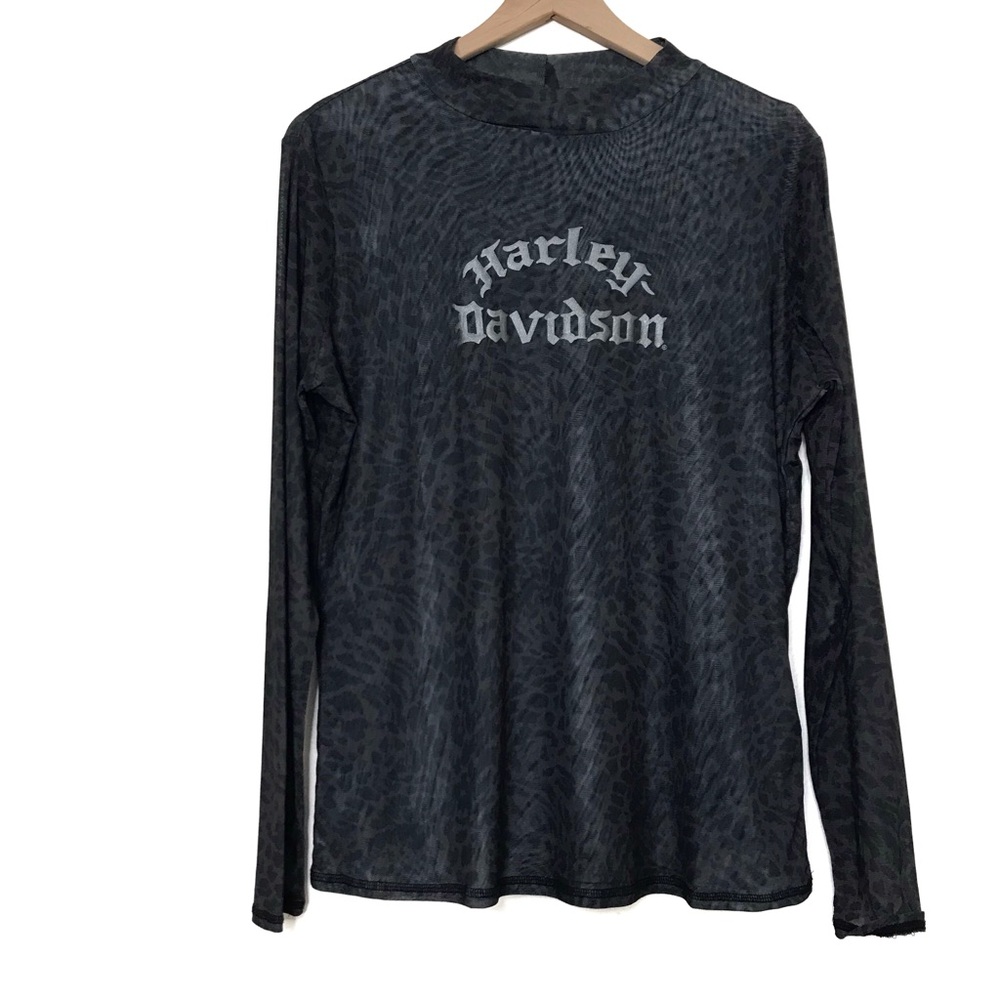 HARLEY DAVIDSON Wild Cat Mesh Leopard Print Top XL